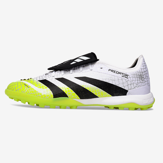 Chuteira Society Adidas Predator Elite Fold-Over Tongue TF - Branca, Preta e Verde