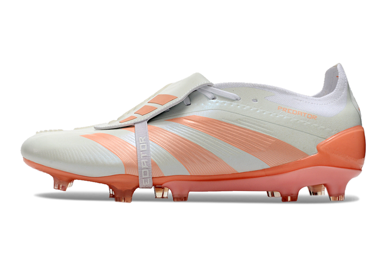 Chuteira Adidas Predator Elite Tongue FG - Branca e Salm��o