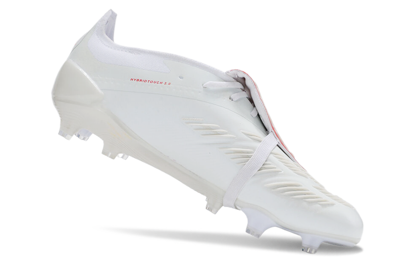 Chuteira Adidas Predator Elite Tongue FG - Branca e Vermelha