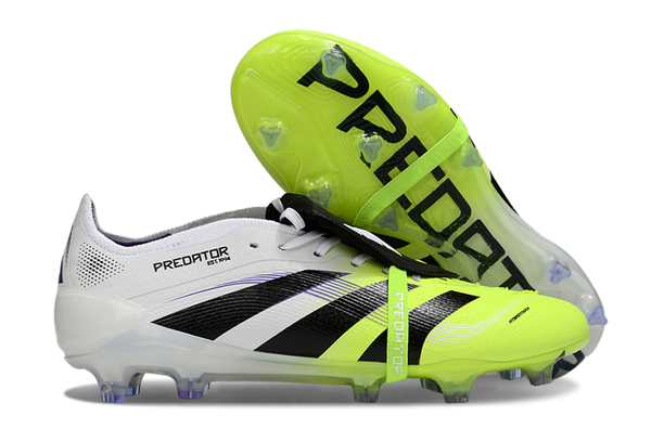 Chuteira Adidas Predator Elite Fold-Over Tongue FG - Branca, Preta e Verde