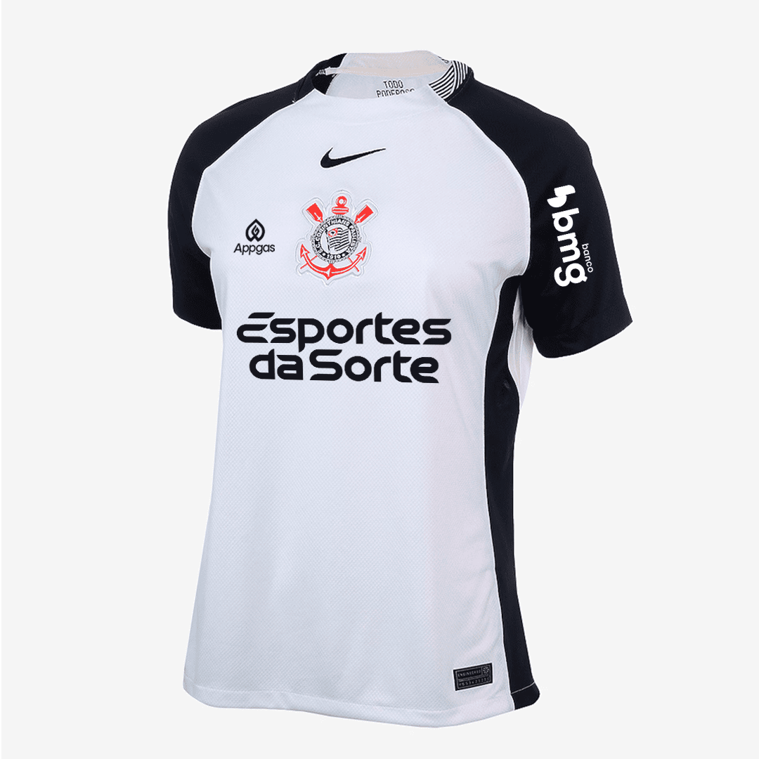Camisa Feminina Nike Corinthians 2025/26 I Torcedor Com Patrocínios - vista frontal