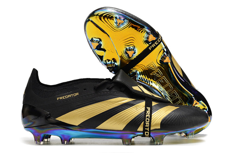 Chuteira Adidas Predator Elite Tongue FG - Preta e Dourada