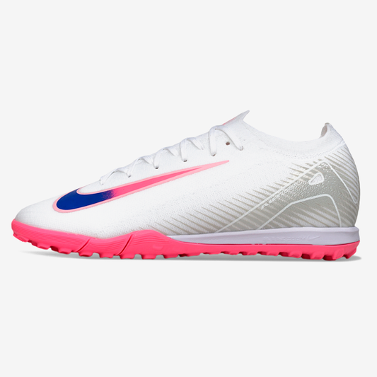 Chuteira Society Nike Air Zoom Mercurial Vapor 16 Elite TF - Branca, Rosa e Azul
