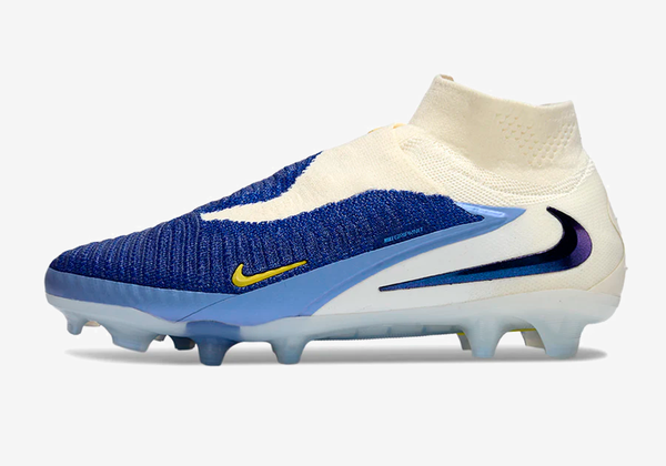 Chuteira Nike Phantom 6 Elite FG - Branca e Azul - Pack Fear Nothing