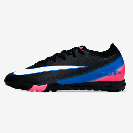 Chuteira Society Nike Air Zoom Mercurial Vapor 16 Elite TF - Preta, Rosa e Azul