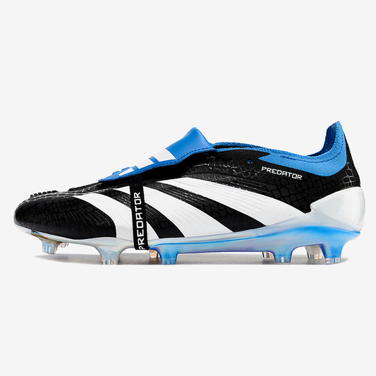 Chuteira Adidas Predator Elite Tongue FG - Preta, Branca e Azul