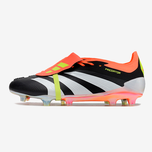 Chuteira Adidas Predator Elite Tongue FG - Preta, Branca e Laranja