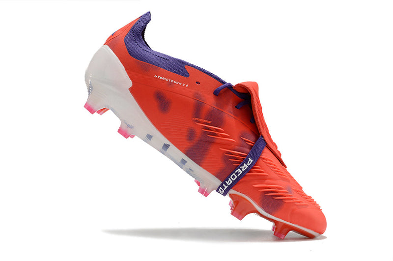 Chuteira Adidas Predator Elite Tongue FG - Laranja e Branca