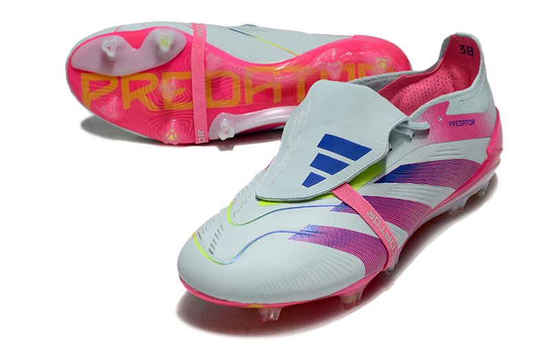 Chuteira Adidas Predator Elite Tongue FG - Branca e Rosa