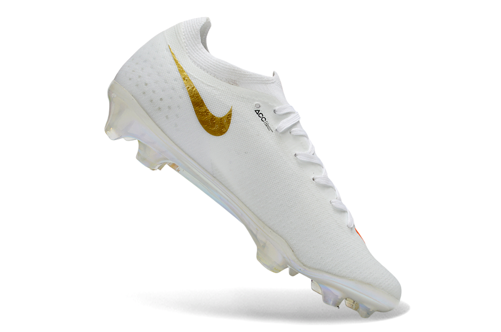 Chuteira Nike Air Zoom Mercurial Vapor 17 Elite FG - Branca e Laranja