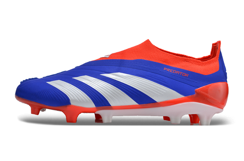 Chuteira Adidas Predator Elite Laceless FG - Azul, Branca e Laranja