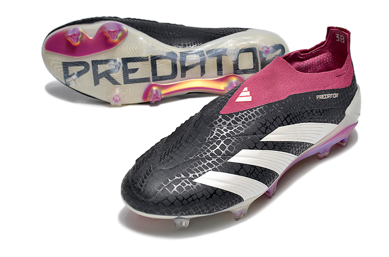 Chuteira Adidas Predator Elite Laceless FG - Preta e Branca