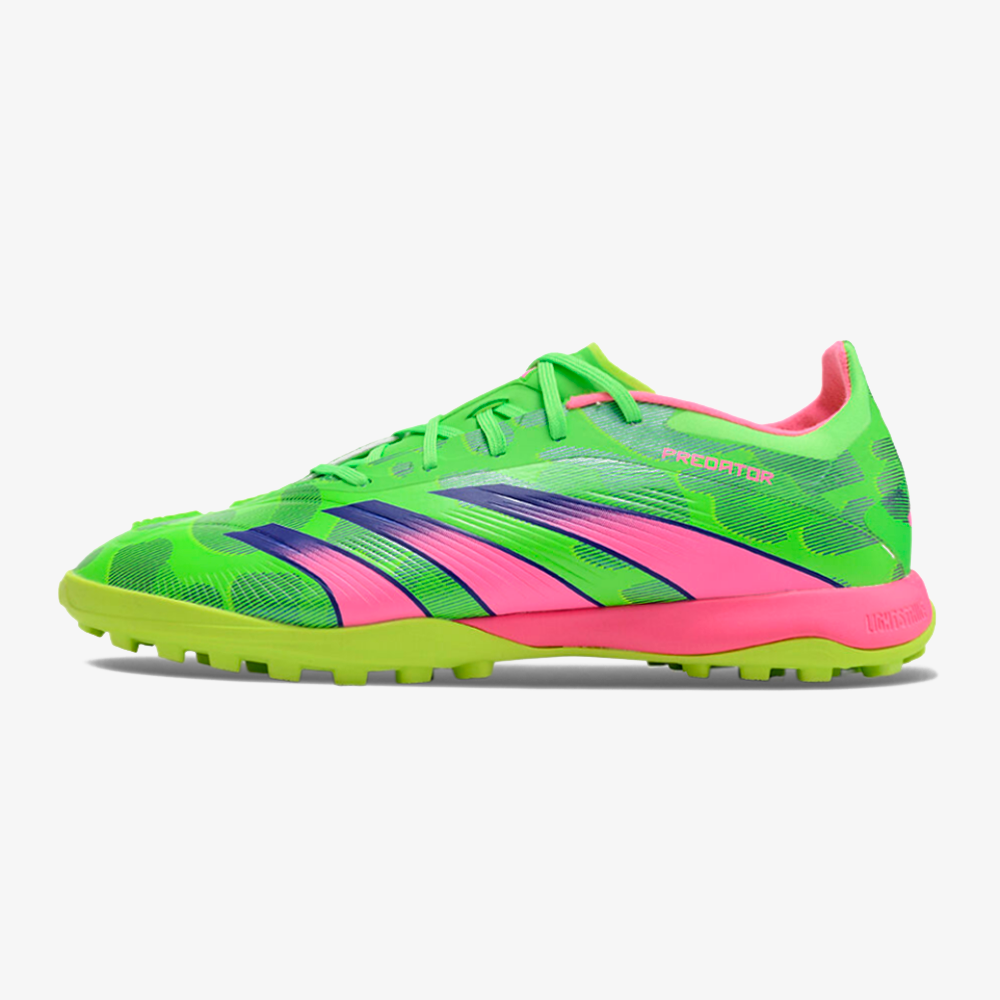 Chuteira Society Adidas Predator Elite TF - Verde e Rosa - vista frontal