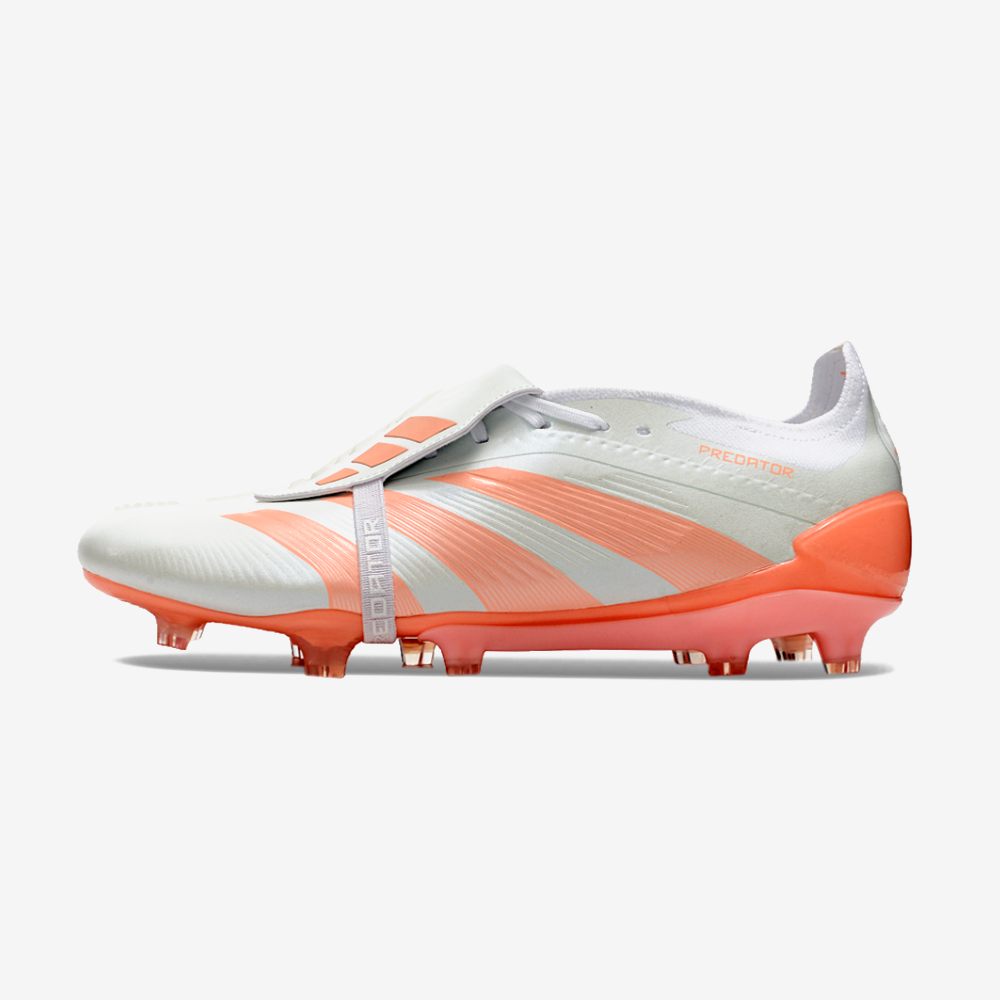 Chuteira Adidas Predator Elite Tongue FG - Branca e Salmão