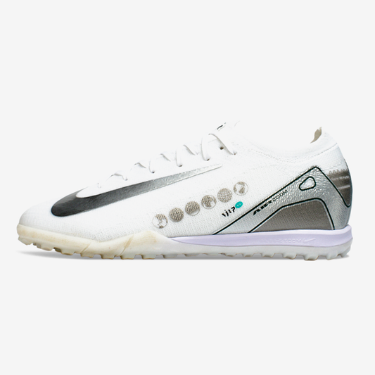 Chuteira Society Nike Air Zoom Mercurial Vapor 16 Vini JR Elite TF - Branca e Cinza