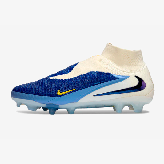 Chuteira Nike Phantom 6 Elite FG - Branca e Azul - Pack Fear Nothing