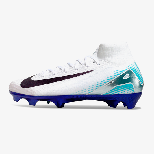 Chuteira Nike Air Zoom Mercurial Superfly 10 Edição Especial Elite FG - Branca e Azul
