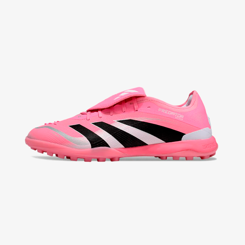 Chuteira Society Adidas Predator Elite Fold-Over Tongue TF - Rosa, Branca e Preta