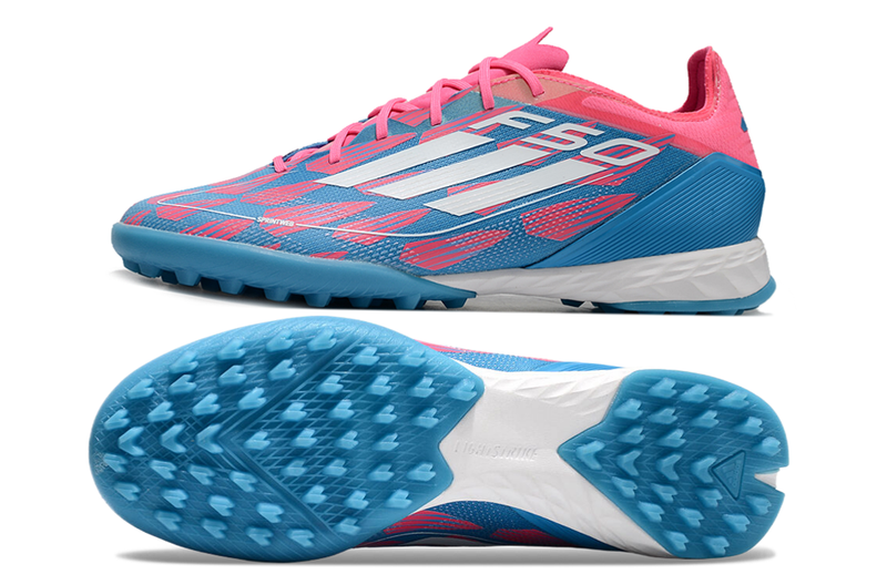 Chuteira Society Adidas F50.1 TF - Rosa e Azul