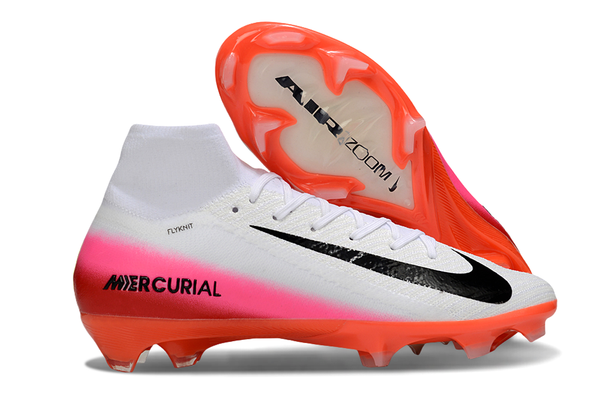 Chuteira Nike Air Zoom Mercurial Superfly 10 Elite FG - Branca, Rosa e Laranja