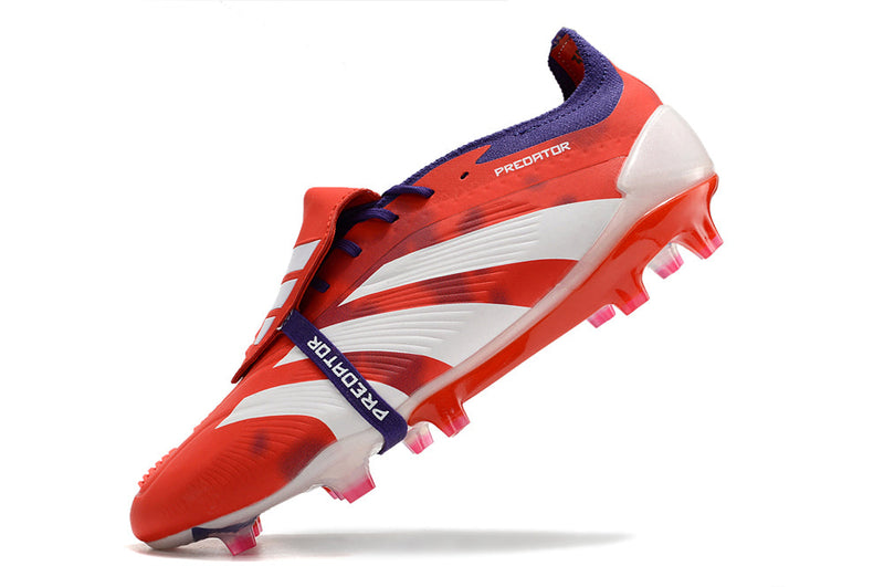 Chuteira Adidas Predator Elite Tongue FG - Laranja e Branca