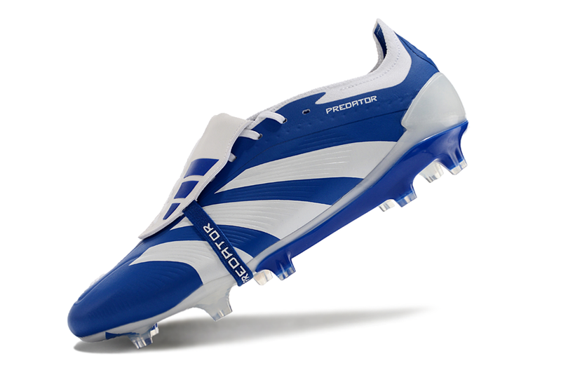 Chuteira Adidas Predator Elite Tongue FG - Azul e Branca