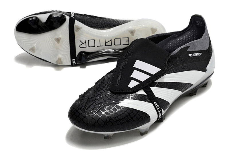 Chuteira Adidas Predator Elite Tongue FG - Preta e Branca