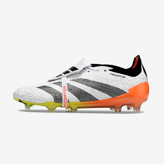 Chuteira Adidas Predator Elite Tongue FG - Branca e Laranja