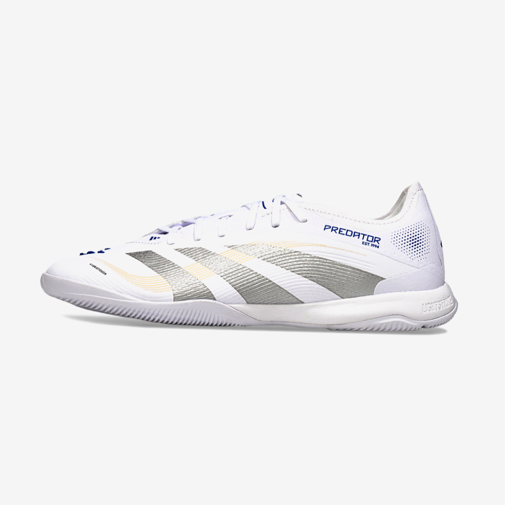 Tênis Futsal Adidas Predator Elite Fold-Over Tongue IC - Branca, Cinza e Dourada