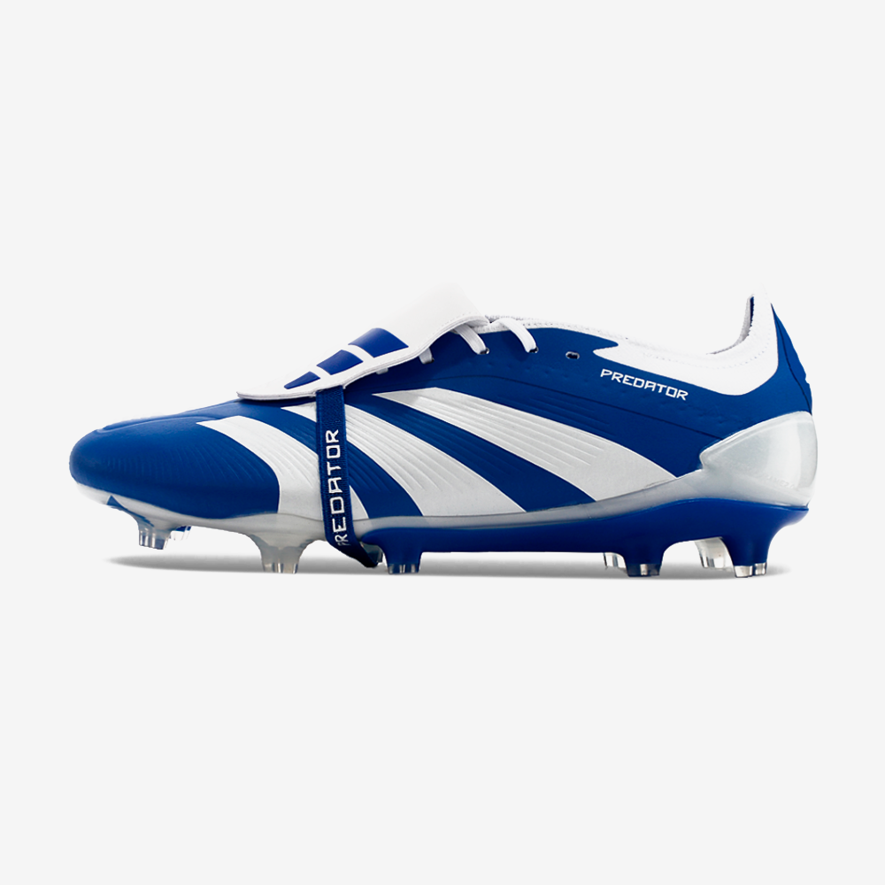Chuteira Adidas Predator Elite Tongue FG - Azul e Branca