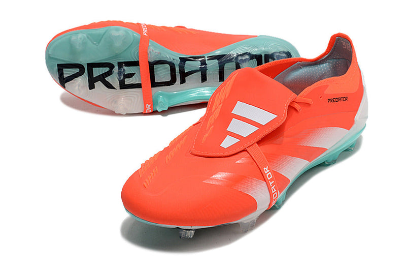 Chuteira Adidas Predator Elite Tongue FG - Laranja e Ciano