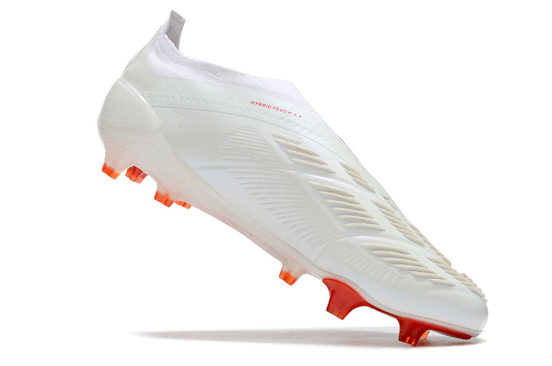 Chuteira Adidas Predator Elite Laceless FG - Branca e Vermelha