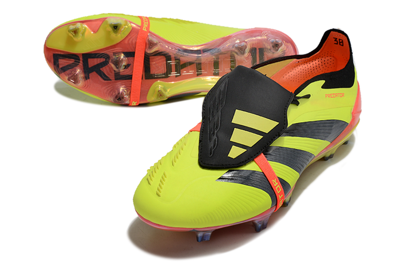 Chuteira Adidas Predator Elite Tongue FG - Amarela e Preta