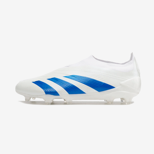 Chuteira Adidas Predator Elite Laceless FG - Branca e Azul