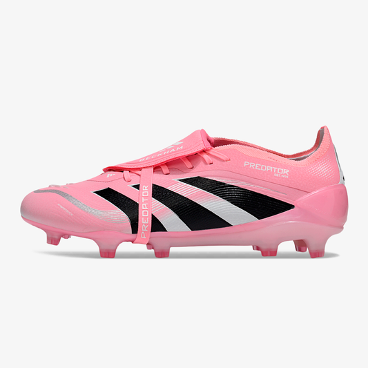 Chuteira Adidas Predator Elite Fold-Over Tongue David Beckham FG - Rosa, Branca e Preta