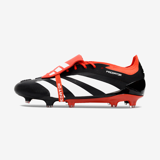 Chuteira Adidas Predator Elite Tongue FG - Preta, Branca e Laranja