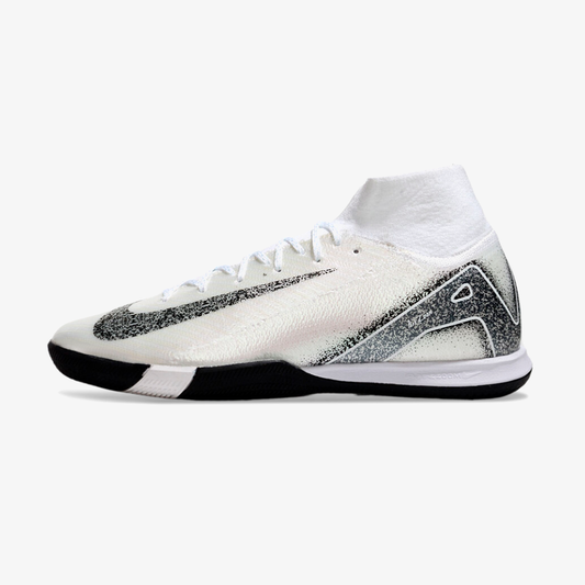 Chuteira Nike Air Zoom Mercurial Superfly 10 Elite  IC - Branca e Prata