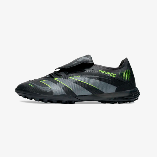 Chuteira Society Adidas Predator Elite Fold-Over Tongue TF - Preta, Cinza e Verde