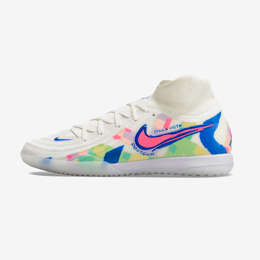 Tênis Futsal Nike Phantom Luna IC - Branca, Azul e Rosa