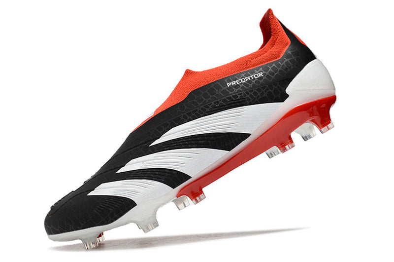 Chuteira Adidas Predator Elite Laceless FG - Preta, Branca e Vermelha