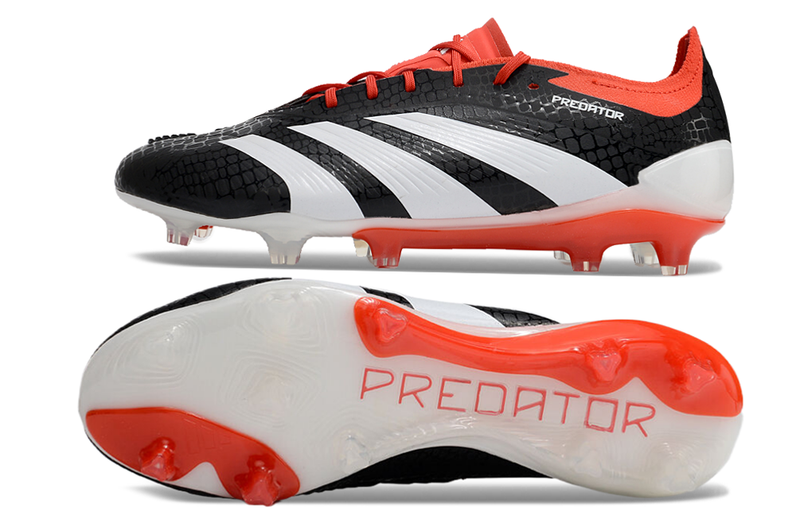 Chuteira Adidas Predator Elite FG - Preta, Branca e Laranja