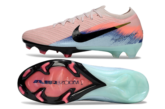 Chuteira Nike Air Zoom Mercurial Vapor 16 Elite FG - Rosa, Azul e Preta