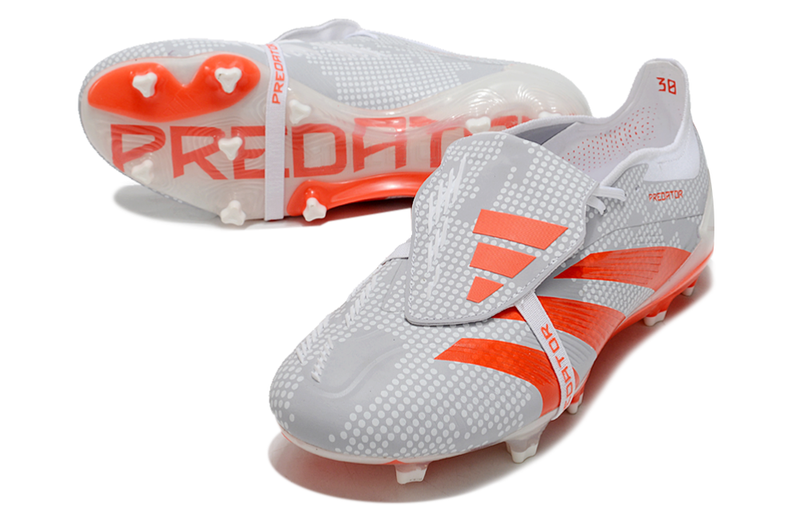 Chuteira Adidas Predator Elite Tongue FG - Cinza e Laranja