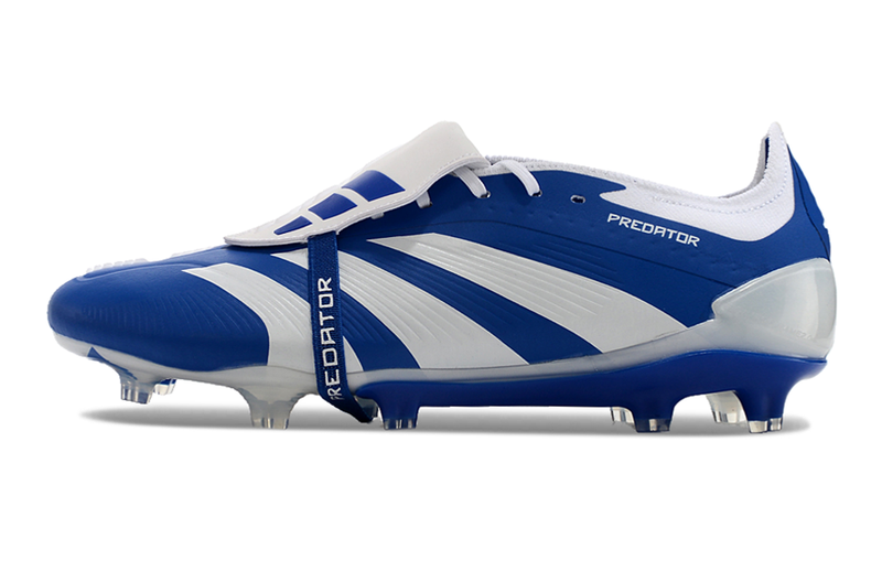 Chuteira Adidas Predator Elite Tongue FG - Azul e Branca