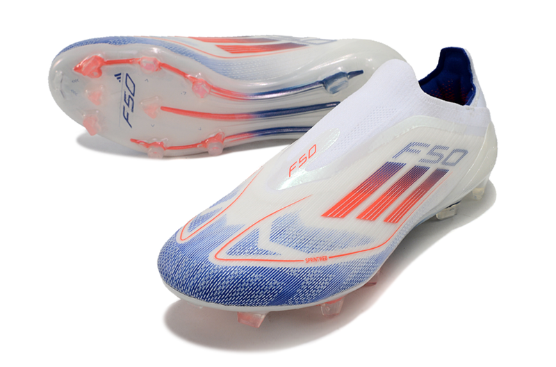 Chuteira Adidas F50 LL FG - Branca, Laranja e Azul