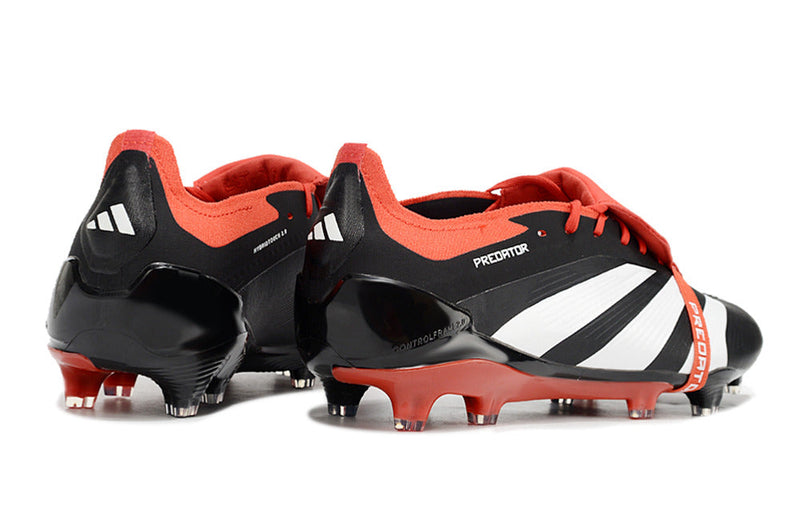 Chuteira Adidas Predator Elite Tongue FG - Preta, Branca e Laranja