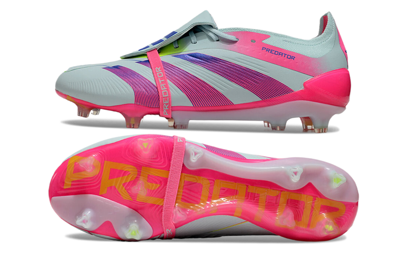 Chuteira Adidas Predator Elite Tongue FG - Branca e Rosa