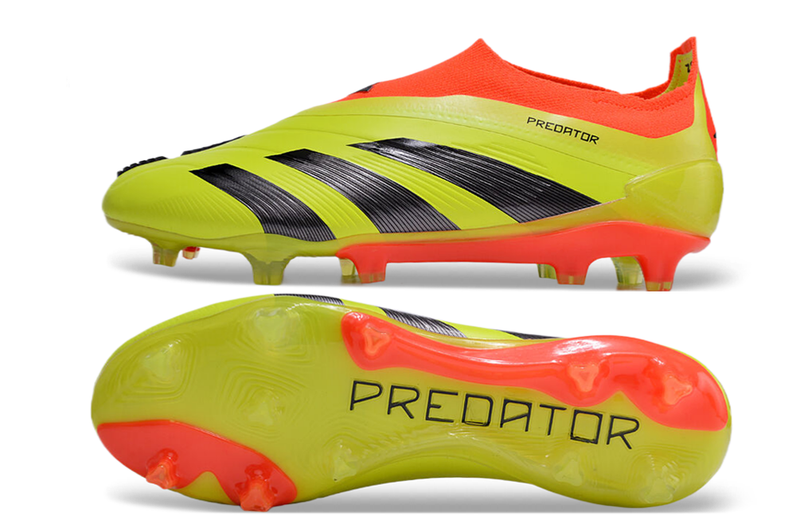 Chuteira Adidas Predator Elite Laceless FG - Verde, Preta e Laranja