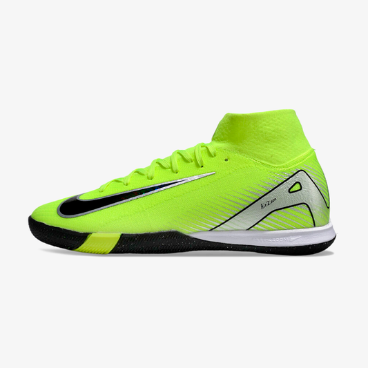 Chuteira Nike Air Zoom Mercurial Superfly 10 Elite  IC - Verde, Prata e Preta