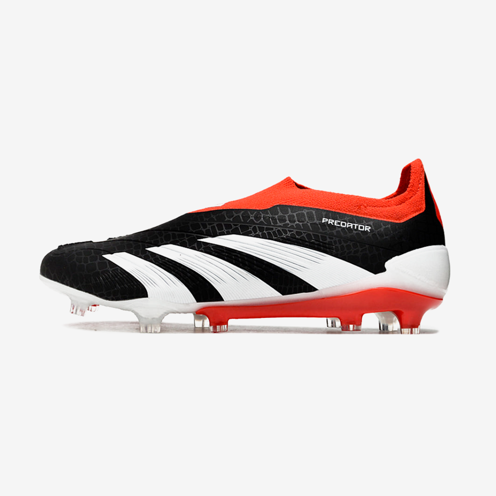 Chuteira Adidas Predator Elite Laceless FG - Preta, Branca e Vermelha